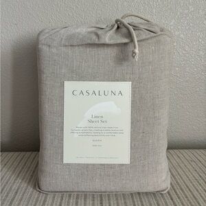 NWT Queen 100% Linen Sheet Set Natural - Casaluna